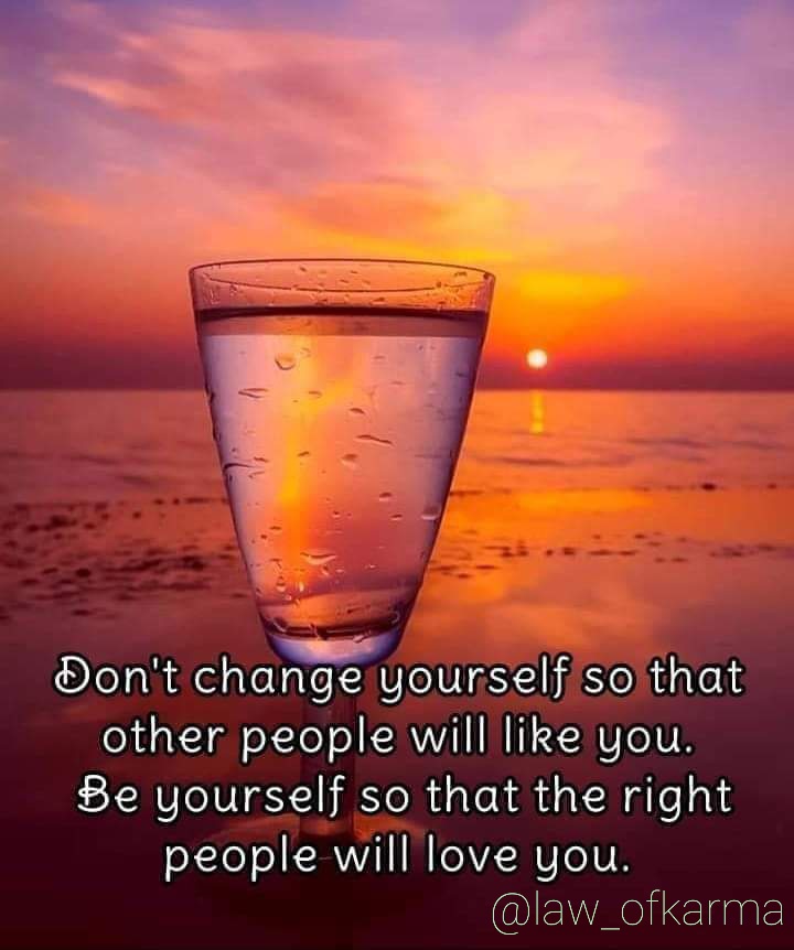 powerofgoodvibe's tweet photo. "Don't change yourself so that other people will like you. Be yourself so that the right people will love you."
#Truth https://t.co/AfwIz0j85d