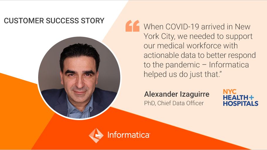 Informatica's tweet image. .@NYCHealthSystem was able to quickly respond to the #pandemic by providing actionable #data to their medical workforce.  

Here&apos;s how we helped them build the data infrastructure: infa.media/3haL6W9.

#DataDisruptor
