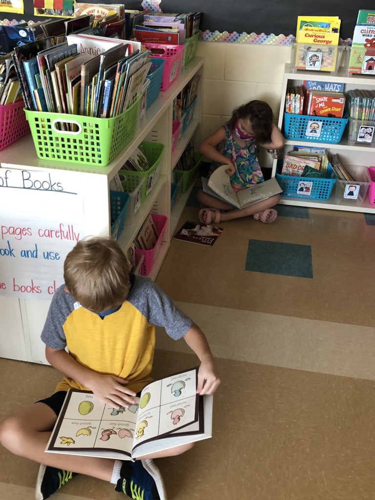 KimPCastator's tweet photo. Establishing routines are important! Our love of books is showing here as we demonstrate the ways to read a book while building our reading stamina! @elgoestoschool @Hamilton_RWE @Hamilton_CSD https://t.co/VXZyHsNXJ5