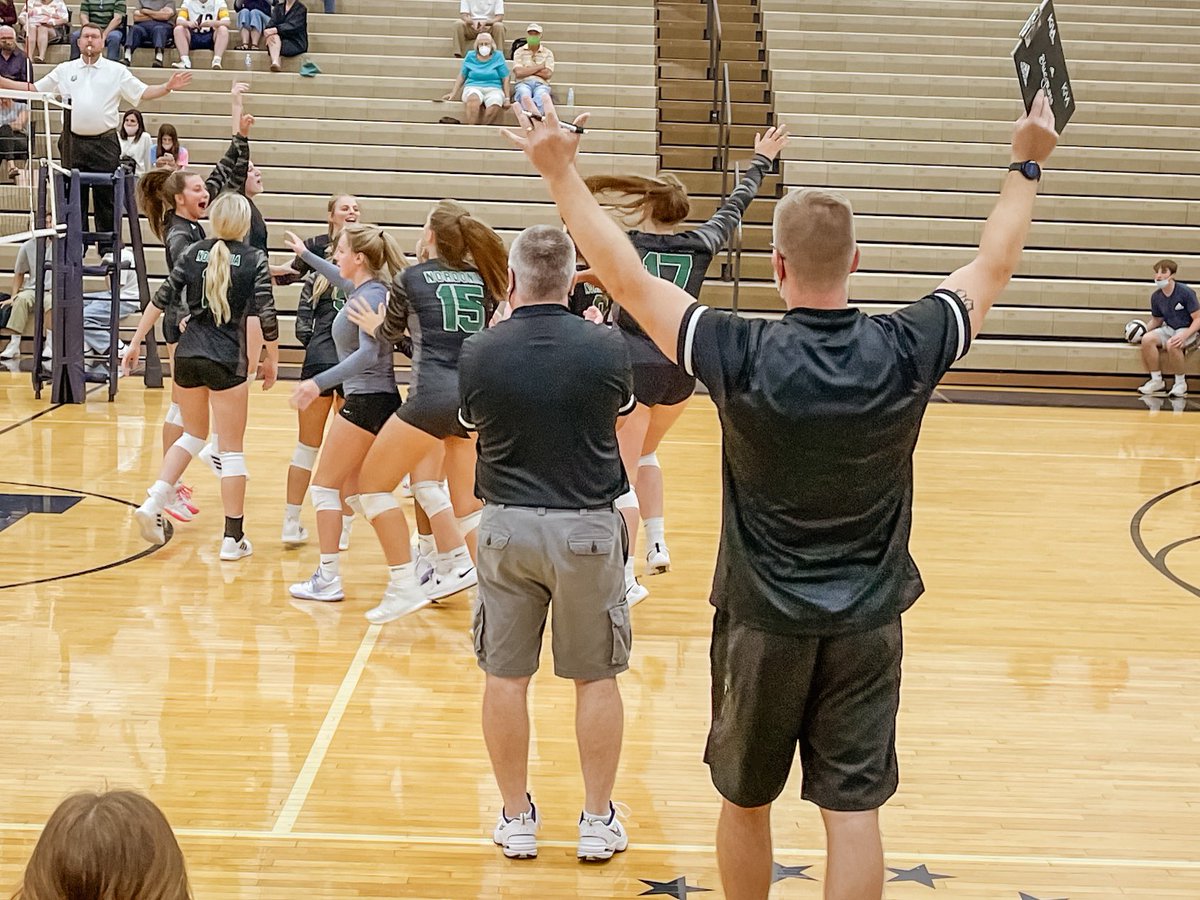 JessyArcher's tweet photo. Knights win in 3 sets:
26-24
25-23
and a battle back from 19-24 to win 26-24 over the Explorers! 
Great volleyball tonight!!! @NHSAthletics1 https://t.co/PMbuglTDr2
