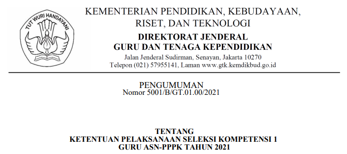 bkdprovjateng's tweet photo. Pengumuman Nomor 5001/B/GT.01.00/2021 tanggal 9 September 2021 TENTANG KETENTUAN PELAKSANAAN SELEKSI KOMPETENSI 1 GURU ASN-PPPK TAHUN 2021 cek di https://t.co/B6New6LA0w dan selalu PANTAU di https://t.co/lWzGdfAKyw
#JatengGayeng https://t.co/JxibzHBaMN