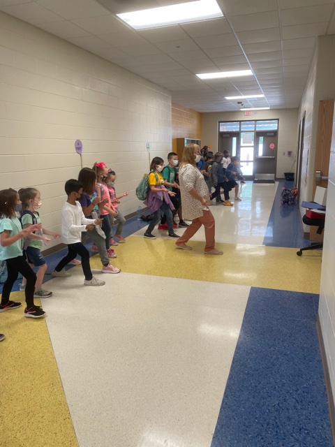 Our wait for the bus is cooler than yours! Singing and dancing about story elements is always fun with Mrs. Hetrick!