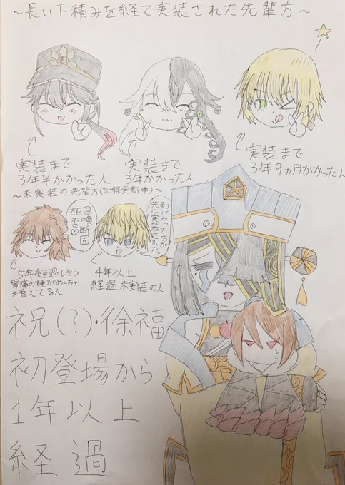 いつのまにか徐福ちゃんが初登場から1年経っていた…時の流れは早いものだなぁ。
#FGO 
#1日1徐福ちゃん 