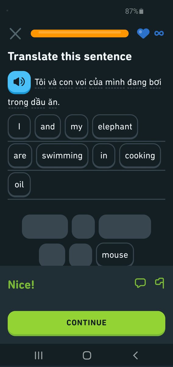 briancdang's tweet photo. Useful sentences to learn: I and my elephant are swimming in cooking oil. https://t.co/ANVw4FlS65