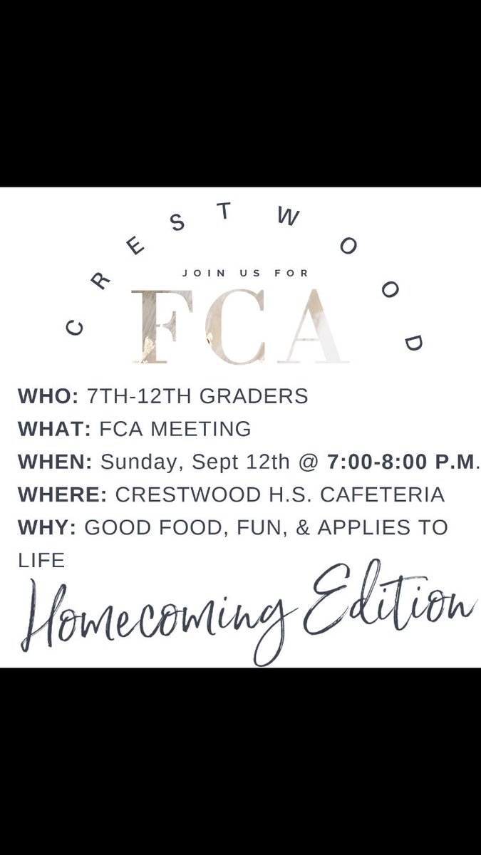 First meeting this week! We hope to see you there. 7-12 invited. There will be games and snacks.