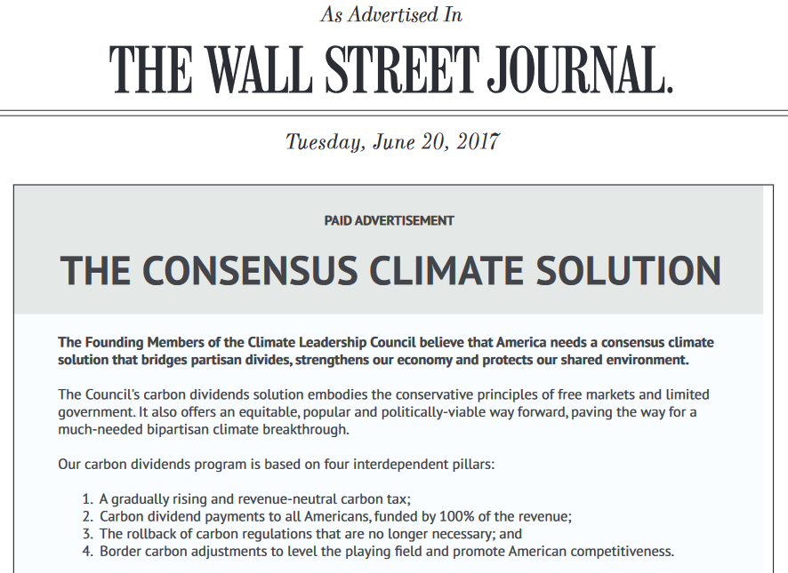 SenWhitehouse's tweet photo. Carbon pollution fees are the most effective tool against climate change, supported by economists, businesses, environmental groups, and common sense. https://t.co/QpvzciFK1i