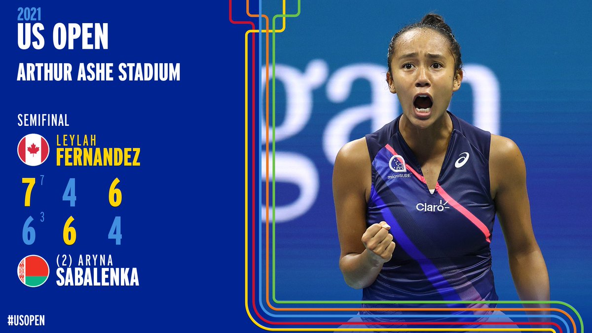 LEYLAH FERNANDEZ HAS DONE IT!

The 19-year-old 🇨🇦 is into the #USOpen final.