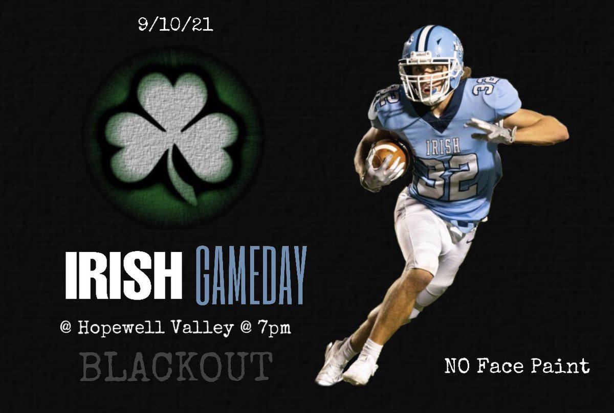 ndhshooligans's tweet image. 🚨Hooligans ARE BACK🚨 IRISH VARSITY FOOTBALL‼️tmr night @ Hopewell Valley @ 7 pm ☘️ BE THERE AND BE ROWDY ⚡️⚡️ NO face paint