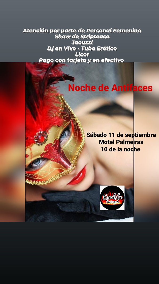 KandelitaBucar2's tweet photo. 💦💦💦🚨🚨🚨🔥🔥 Sábado 11 DE SEPTIEMBRE desde las 10 PM, NOCHE DE ANTIFACES EN LA MEJOR RUMBA #SWINGER EN BUCARAMANGA.
EL EROTISMO Y LA SENSUALIDAD REUNIDOS EN UNA DELICIOSA NOCHE. 💦💦💦😈😈
#swingerBucaramanga #putiesposas #fiestaswinger
Info 3167702819 3173024534 https://t.co/IZvZFeEOcE