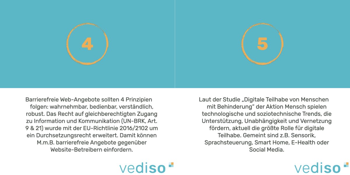#SozialeTeilhabe heißt #digitaleTeilhabe! Denn #Teilhabe bedeutet, an Angeboten einer Gesellschaft umfassend partizi­pieren zu können - auch #digital. In #5Facts präsentieren wir euch die zentralen Entwicklungen im Überblick. Weiterführende Links findet ihr den Kommentaren.