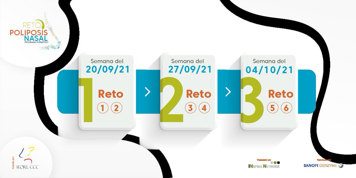 SanofiES's tweet image. 📣¡Atención Otorrin@s! En 10 días comienza el programa formativo de #PoliposisNasal

➡️6 retos
➡️Premio: ponentes en el Congreso @SEORLCCC en una mesa redonda junto con el coordinador y autores.
➡️Formación acreditada

¡Apúntate! bit.ly/3yOCwT0
#SanofiEsRespiratorio