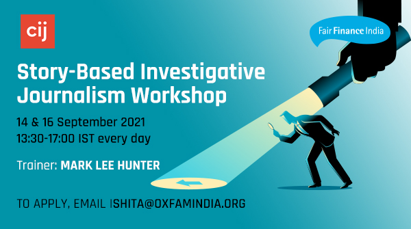 OxfamIndia's tweet photo. 🔴What are you waiting for? 

There are 2 excellent workshops by @FairFinanceInd— @cijournalism with Mark Lee Hunter &amp; @LeilaHaddou
 
 You don't want to miss it. Enrol today. 

For details👉https://t.co/vK7MJfppEa https://t.co/f2zrXrUJGd