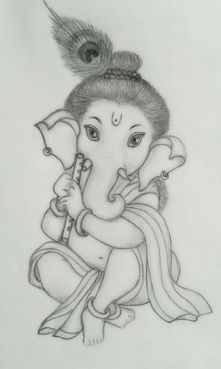 Rudra drawing Art  Lord Ganesha sketch by Rudracute face  fingers   eyes creation are awesome  Facebook