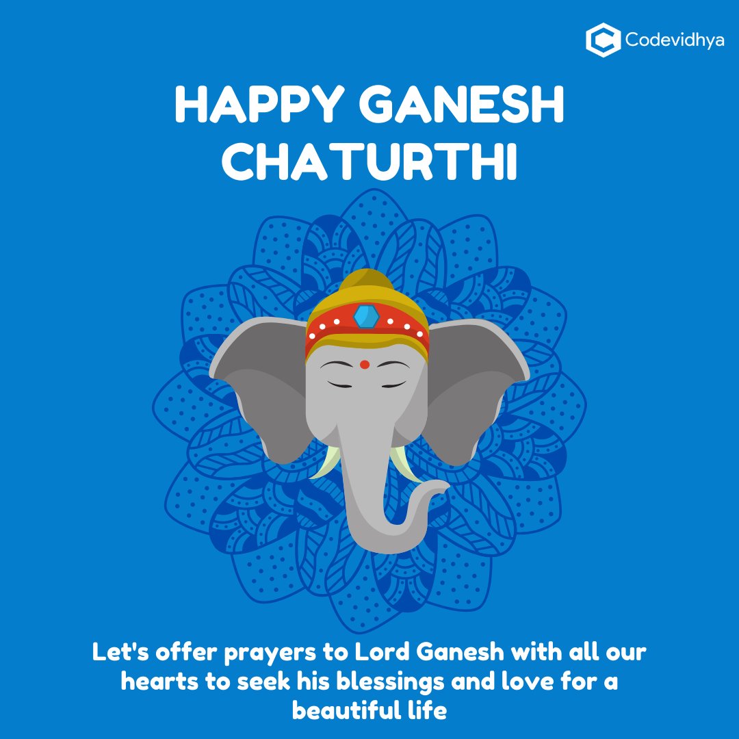 codevidhya's tweet image. Lord Ganesha is our mentor and protector, may he enrich your life and remove obstacles from your life! Happy Ganesh Chaturthi!
#codingforkids #codevidhya #ganeshchaturthi #codingisfun #indianfestival