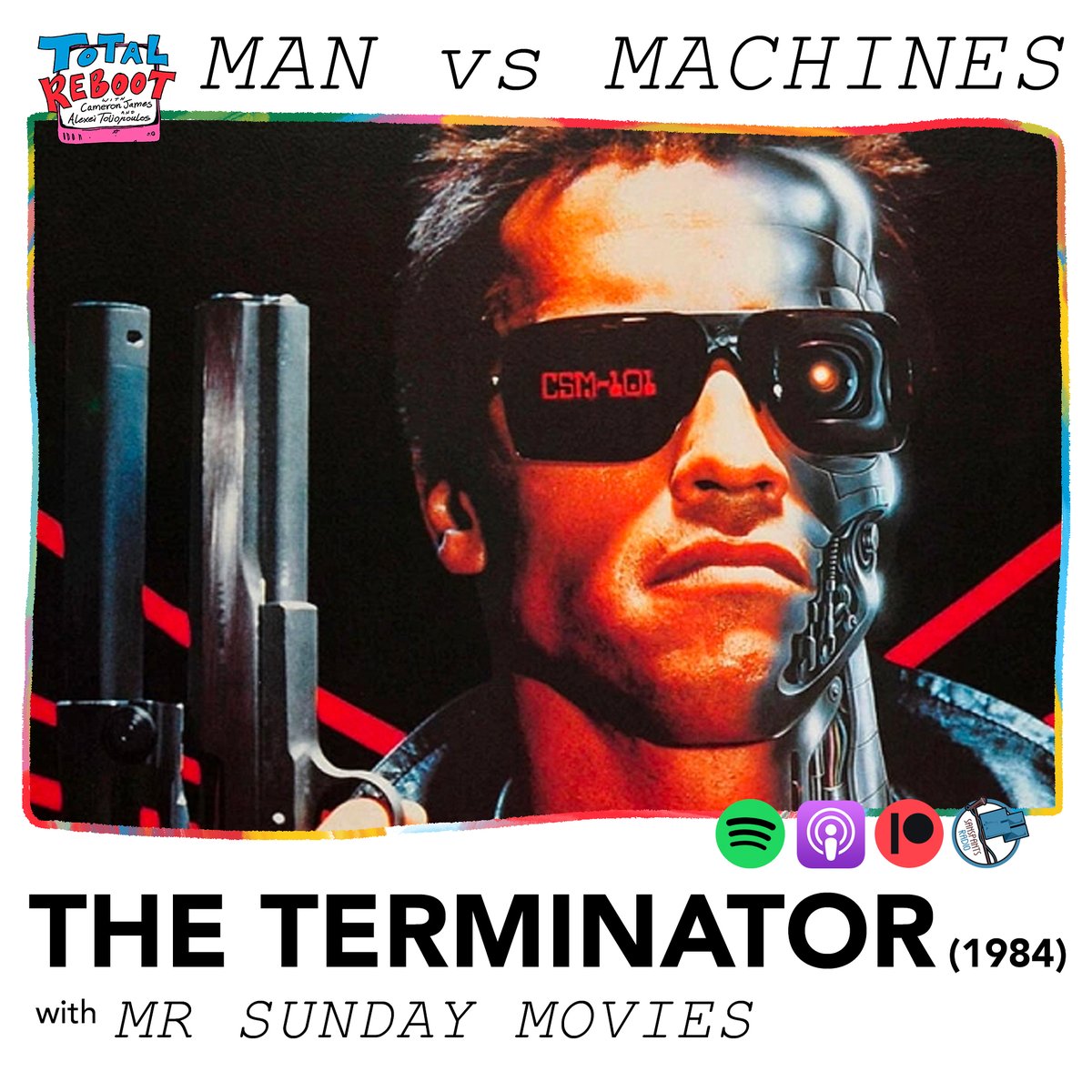 BetootaVideo's tweet photo. WARNING: This podcast discussion of #TheTerminator with @mrsundaymovies may contain themes of technophobia

The battle of 💀#ManVsMachines🤖 has commenced

LISTEN HERE...
APPLE: https://t.co/6pJpSGXjrW 
Spotify: https://t.co/ClzzsGNyEb https://t.co/VzumEaOgzL