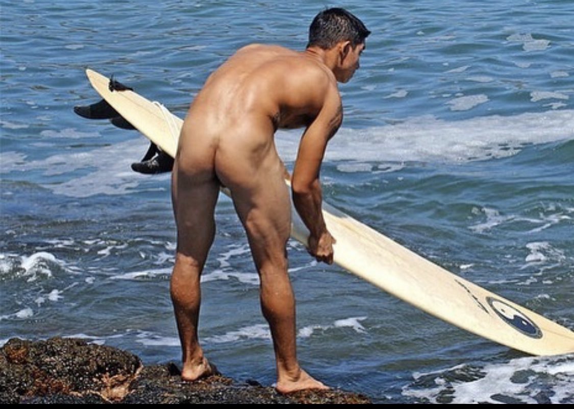 Surfing naturally #nude #naked #NudistLifeStyle #nudist #nakedinpublic #nob...