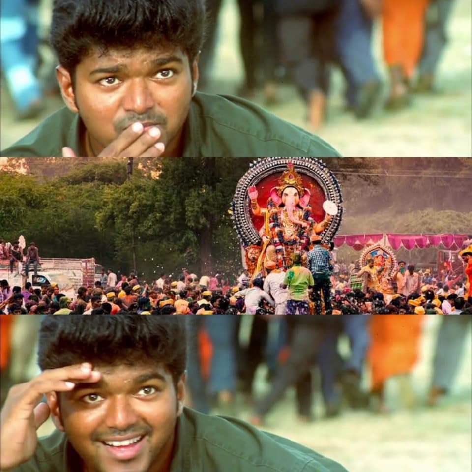 KVFC_Official's tweet photo. Vinayagar Chaturthi wishes to all 🖤
Watch Ghilli on Sun Tv Today at 11AM #HappyGaneshChaturthi 

#Beast #Master @actorvijay 💙 https://t.co/oRGFGBBUkl