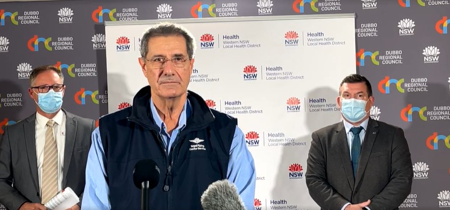 taylor__j's tweet photo. #RFDSSE CMO Dr Randall Greenberg attended the Dubbo COVID press conference yesterday.

He spoke about how the RFDS is working w/ health services to conduct #vaccination clinics &amp; much more in the live update.
@DugaldSaunders @ScottMcLachlan0 #ICYMI #Dubbo
https://t.co/6cJJaBHrYj https://t.co/41xJQf0SAM