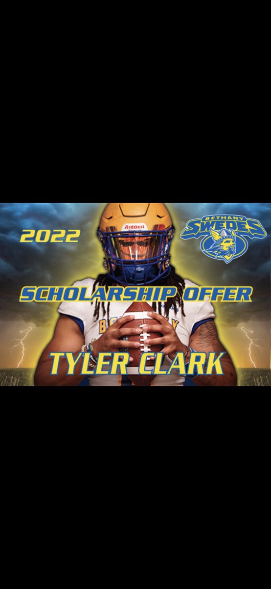 Extremely blessed to receive an offer from Bethany College!!! I’d like to thank <a href="/QBcoachsnyder/">QBcoachsnyder</a> and <a href="/SwedesFB/">Bethany Football</a> as well as my family and coaches.