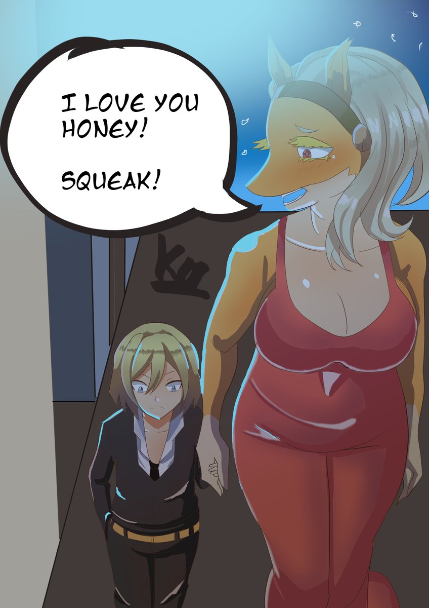 JayDaArtist1's tweet photo. here's another drawing of my OC and the tall fox lady this time on a date.#MHA325 #mha310 #artistsontwitter #MHASpoilers #OCWeek #MyHeroAcademia #MHA https://t.co/i3YlwUymAb