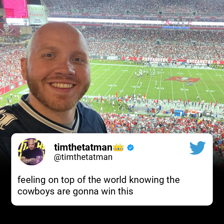 espn's tweet image. .@timthetatman tweeted this before the Bucs got the ball back and scored to win the game 😅
