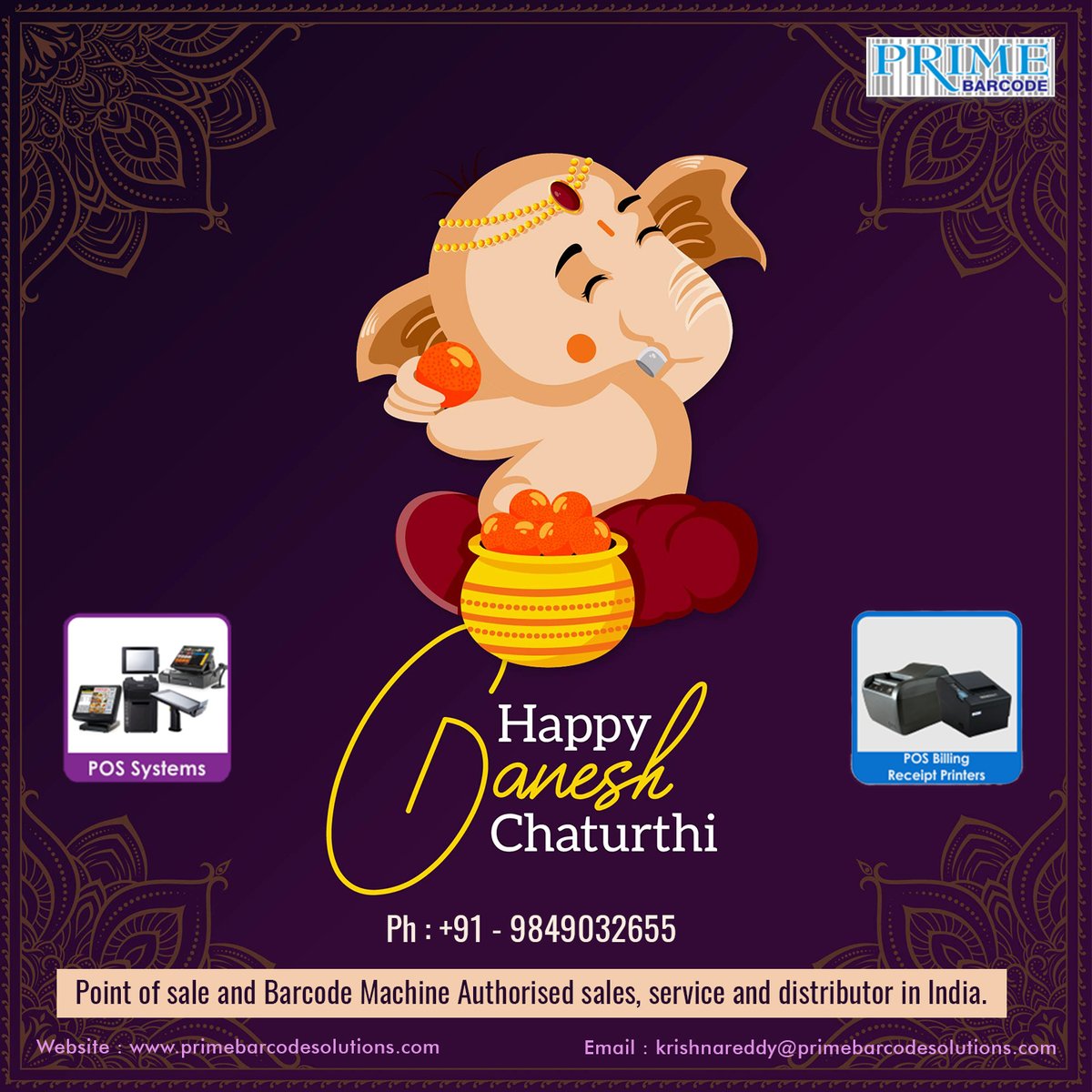 primebarcode's tweet photo. May Lord Ganesh shower you with success in all your endeavours. Happy Ganesh Chaturthi 2021 https://t.co/5vVoNvk7n4