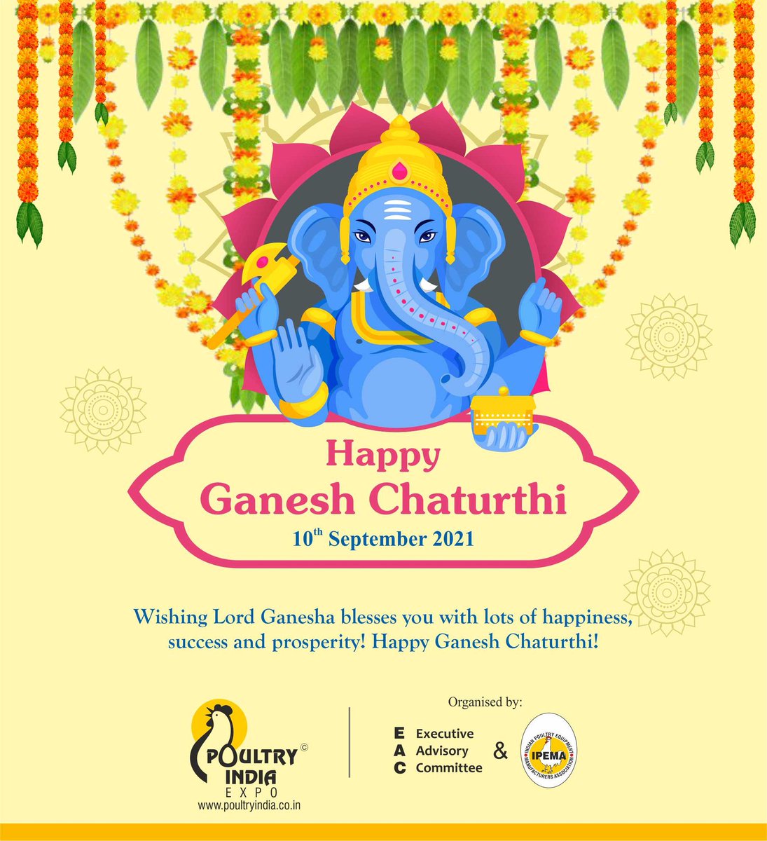 PoultryIndia15's tweet photo. May Lord Ganesha bless you with all happiness and success.
Happy Ganesh Chaturthi
.
.
#PoultryIndia #PoultryProtein #PoultryRecipe #GaneshChaturthi #GaneshChaturthi2021 #HappyGaneshChaturthi https://t.co/xSBVscQh9m