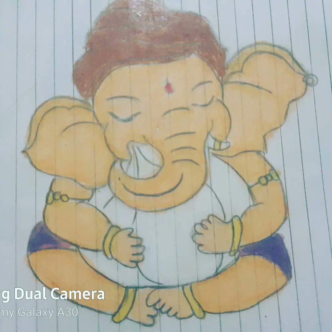 Simple ganesh charcoal pencil art on Craiyon