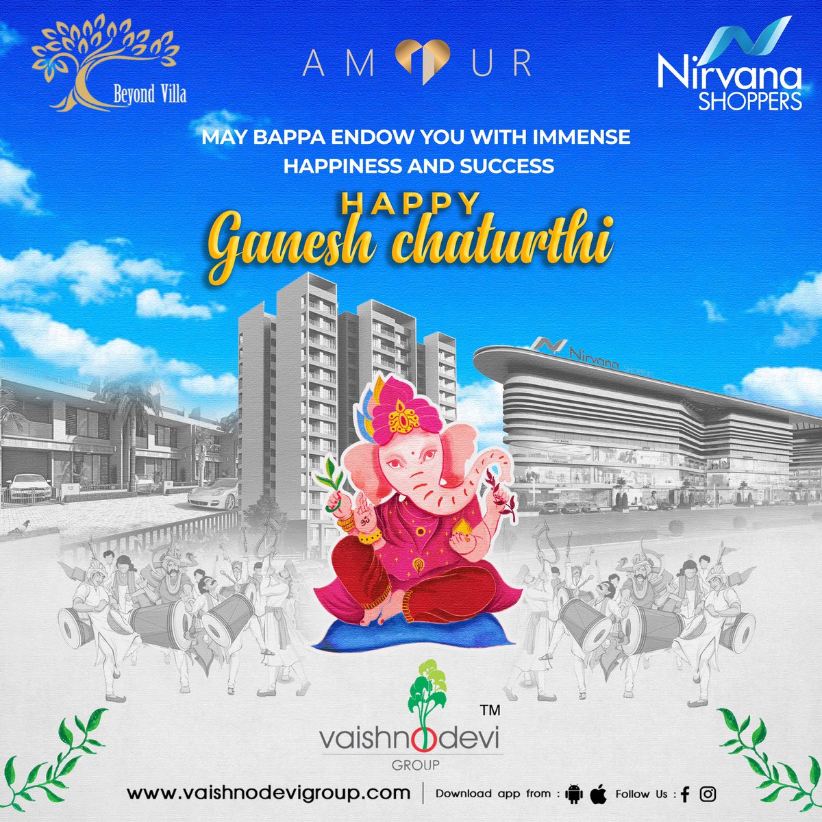 Vaishnodevi9099's tweet photo. May the mentor, protector &amp; remover of obstacles enlighten your life. #happyganeshchaturthi #realestate #residentialproject #commercialproject #surat #gujarat #india https://t.co/Wsc1k8WxU7