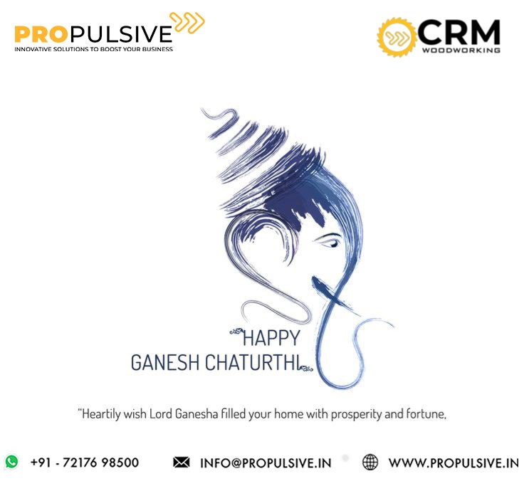 May the blessings of Shree Ganesha be with you and your family forever!
Happy Ganesh Chaturthi!
#ganeshchaturthi #ganesha #lordganesha #siddhivinayak #propulsivetechnologies #woodworkingcrm #bappa #ganpatibappamoraya