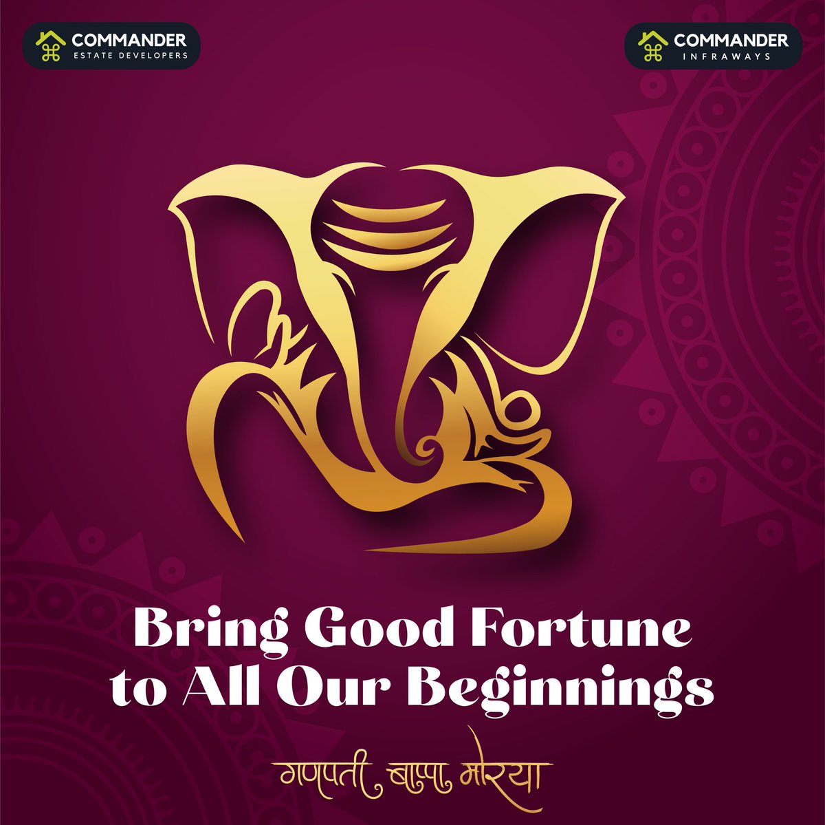Commandersgroup's tweet photo. He saves us all from evil and helps us to achieve the power to tackle all the obstacles in our life.

Visit our site: https://t.co/tdRCmig3Sq
Contact us : 7620440000 / 02227464512

#ganpati #Bappa #GanpatiBappaMorya #GanpatiFestival #GaneshChaturthi2021 https://t.co/oRK3DVFuTv