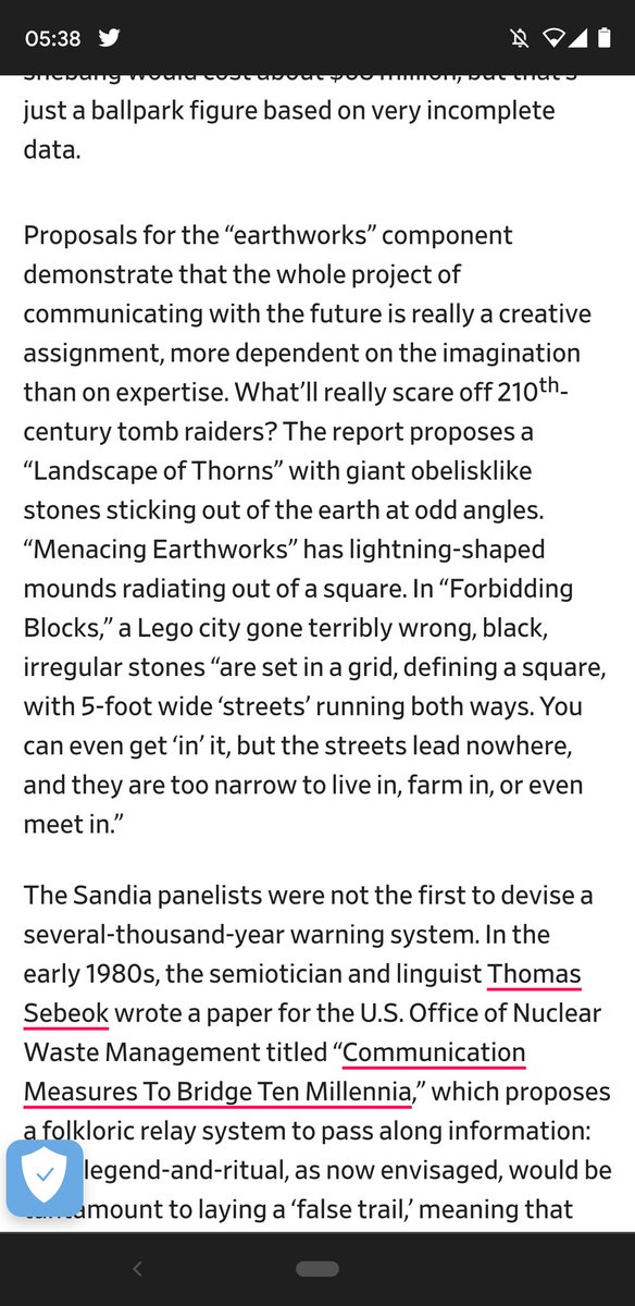 Every now and then I find myself remembering the Expert Judgment on Markers To Deter Inadvertent Human Intrusion Into the Waste Isolation Pilot Plant