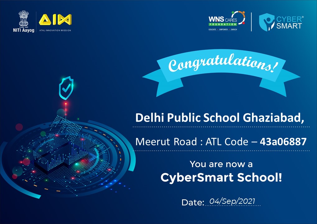 DPSG_PRNCPLMR's tweet photo. #WeareDPSG #DPSG #CyberSmart @NITIAayog #AtalInnovationMission #WNScaresfoundation
We feel delighted to share that DPSG is now a CyberSmart School. https://t.co/6qDq5M0JxG