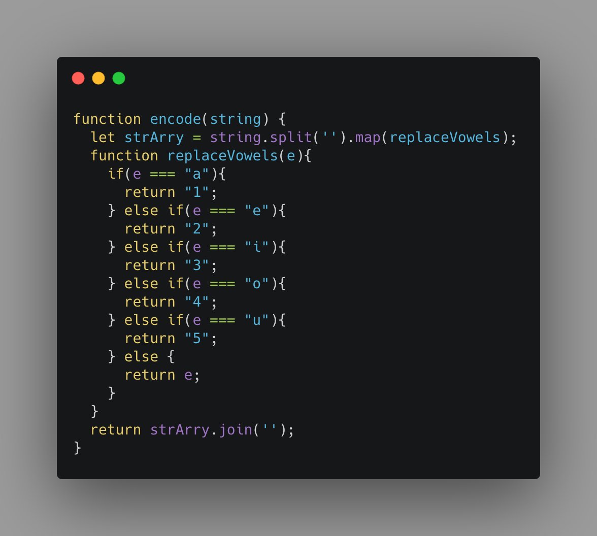 dev_miyat's tweet image. Day2 / #100DaysOfCode
I did 2 kata on Codewar. After finishing kata, I do like to check other's solutions. Always I can find a better way🥲My solution is like this image, but I realized I should have used an object or array to have sets of encoding.
#codewar #womanwhocode