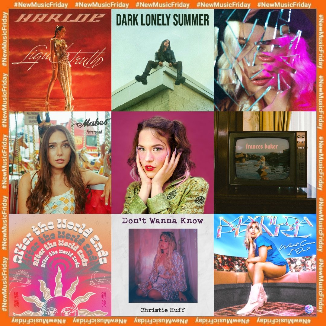 #NewMusicFriday

▪️HARLOE - liquid truth
▪️Emi Jeen - dark lovely summer
▪️Navvy - rock bottom
▪️Mabes - fairground
▪️JYLDA - so alive
▪️Frances Baker - bringing me down
▪️SHIMA - after the world ends
▪️Christie Huff - don't wanna know
▪️Matilda Pearl - what can I do