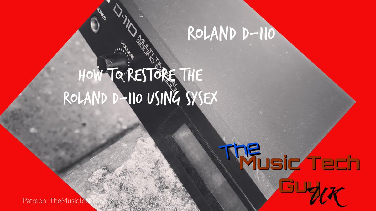 MusicTechGuyUK's tweet photo. How to Restore the Roland D-110 using SYSEX
https://t.co/52kewhTVNW

Support the channel @
https://t.co/7t0EMmG20x
#TheMusicTechGuyUK #MusicTechGuyUK #TMTGCommunity #Musician #MailBag #MIDI #SYNTH #Synthesiser #SortAfterKeyboards #VintageKeyboards #Roland #RolandD110 #D110 #SYSEX https://t.co/97jKn8AwxG