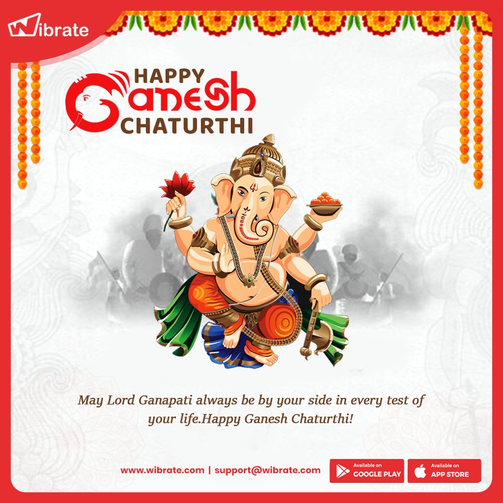 WibrateMe's tweet photo. will make you accomplished them. Wibrate Family is wishing a very Happy Ganesh Chaturthi to all of you; be blessed by Ganesha, and have some delicious modak on this festival.
#Wibrate #GaneshChaturthi #LordGanesha #Ganpati #Bappa #BappaMajha #GanpatiBappaMorya #Ganesha #Ganesh https://t.co/MtWrS8yWji