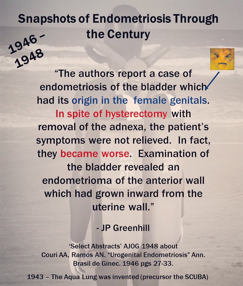 XtraNotRare's tweet image. More evidence of  misinformation &amp;amp; myths abt #endometriosis 75 years ago that STILL plagues medical school &amp;amp; post prof. curricula that translates to ineffective &amp;amp; outdated txs. @acog   #ExtrapelvicNotRare #PostMenopauseEndometriosis #EnigmaticDisease instagram.com/p/CToQXjvrmMz/…