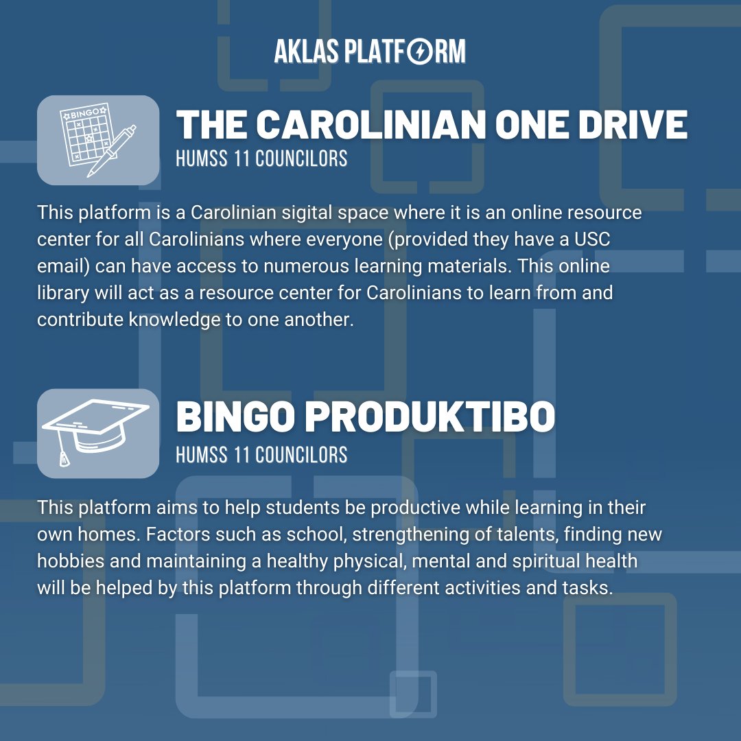 ISOGCarolinian's tweet photo. With a striking passion for service, ISOG proudly introduces AKLAS: the platforms dedicated to respond to the diverse needs, concerns and interests of the growing student community. 
Mao kini ang platapormang AKLAS para sa inyo, Carolinians! https://t.co/82ujoWp5nx