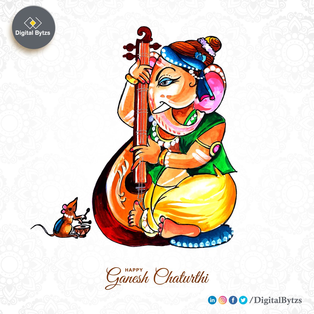 DigitalBytzs's tweet photo. "कलाधिपती" अर्थात १४ विद्या आणि ६४ कलांचा अधिपती“
सर्वांना गणेशचतुर्थीच्या हार्दीक शुभेच्छा.
गणपती बाप्पा मोरया, मंगलमुर्ती मोरया!!!

#DigitalBytzs #digitalmarketing #socialmediamarketing #seo #marketin #HappyGaneshChaturthi #गणेशोत्सव२०२१ #गणपती_बाप्पा_मोरया #GanpatiBappaMorya https://t.co/By2ardeptd