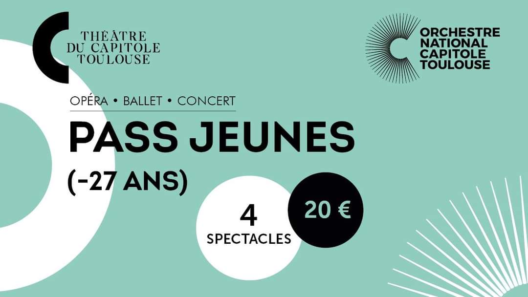 Ma découverte géniale de la semaine : le pass jeunes de l'@ONCT_Toulouse @theatrecapitole ! 👏🏼

Mes places sont déjà réservées : pour 20€, je vais pouvoir assister à deux opéras, un ballet et un concert ! J'ai hâte ✨ 

#culture #Toulouse