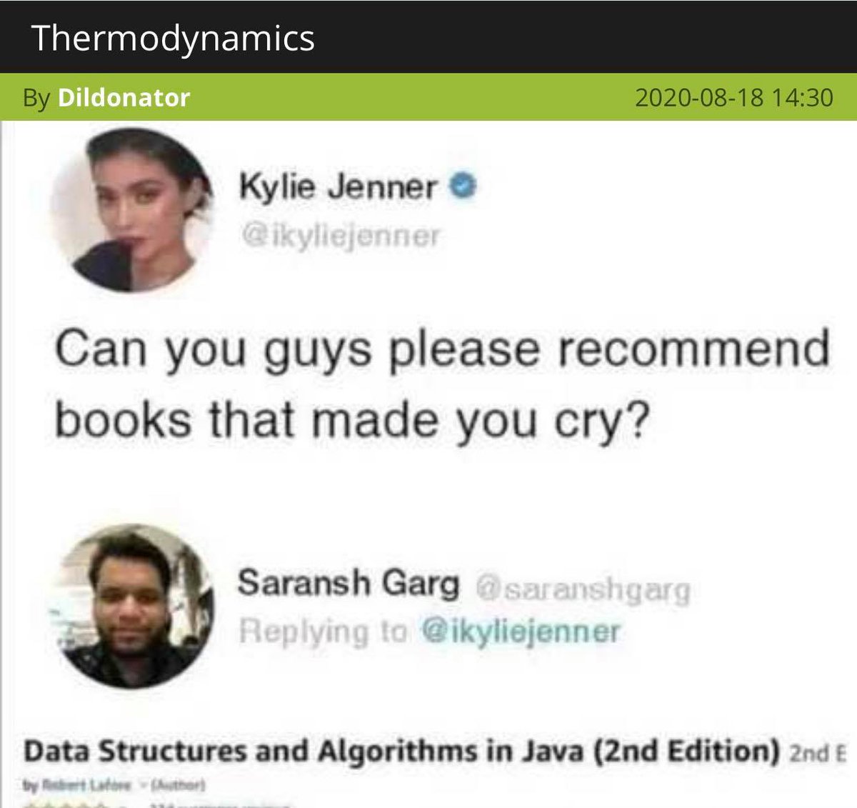 this was my "for you" facebook suggestion... algoception