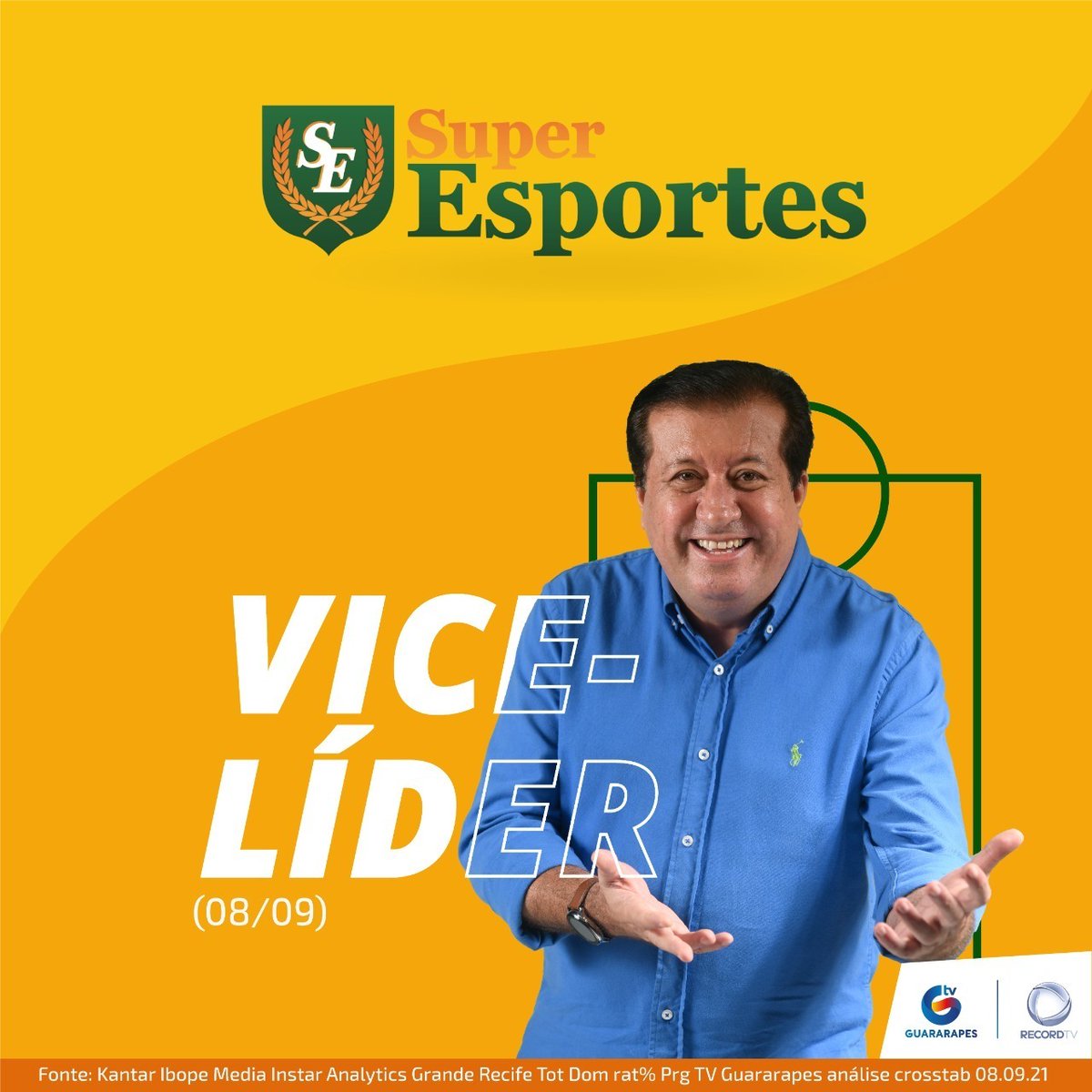 tvguararapesof's tweet image. #ViceLíder 🥈 Quando o assunto é futebol, a goleada é com @robertonascimentotv  no comando do #SuperEsportes.