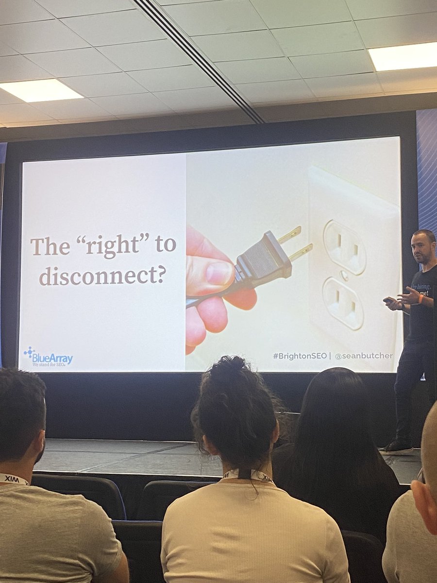 abicooke93's tweet photo. #BrightonSEO and @bluearrayseo speaking on the importance of burnout and mental health within the SEO industry. This is a hugely important subject and I’m so happy to see it being spoken about at a conference dedicated to my industry 👏👏👏 #MentalHealthMatters https://t.co/tFuxwNiNx2