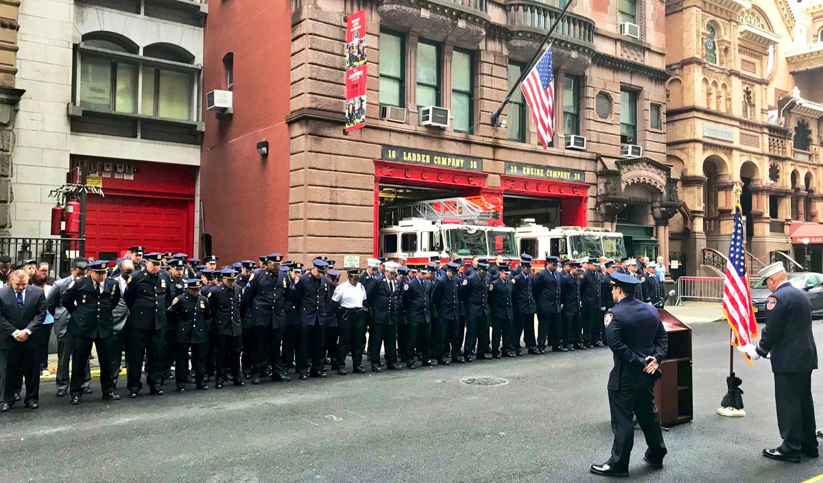 NYPD19Pct's tweet photo. We invite our Upper East Side community to join our FDNY neighbors Engine 39/Ladder 16 & 19th Precinct Officers, tomorrow, Saturday, 9/11 at 8:35am in front of our precinct & FDNY firehouse—as we honor & remember all lives lost 20 years ago on 9/11 & since from 9/11 illness. https://t.co/A8ItZ5SZia