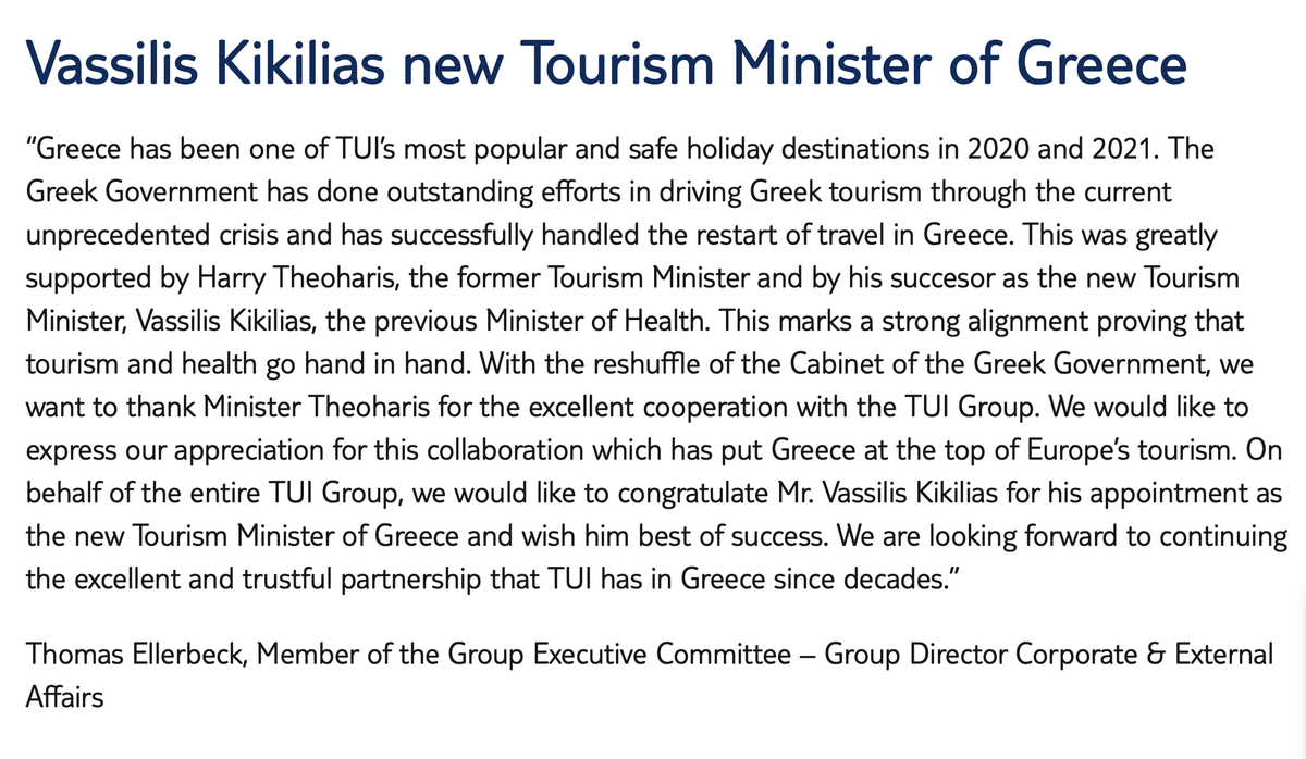 We would like to congratulate @Vkikilias for his appointment as the new #Tourism Minister of #Greece and wish him best of success.