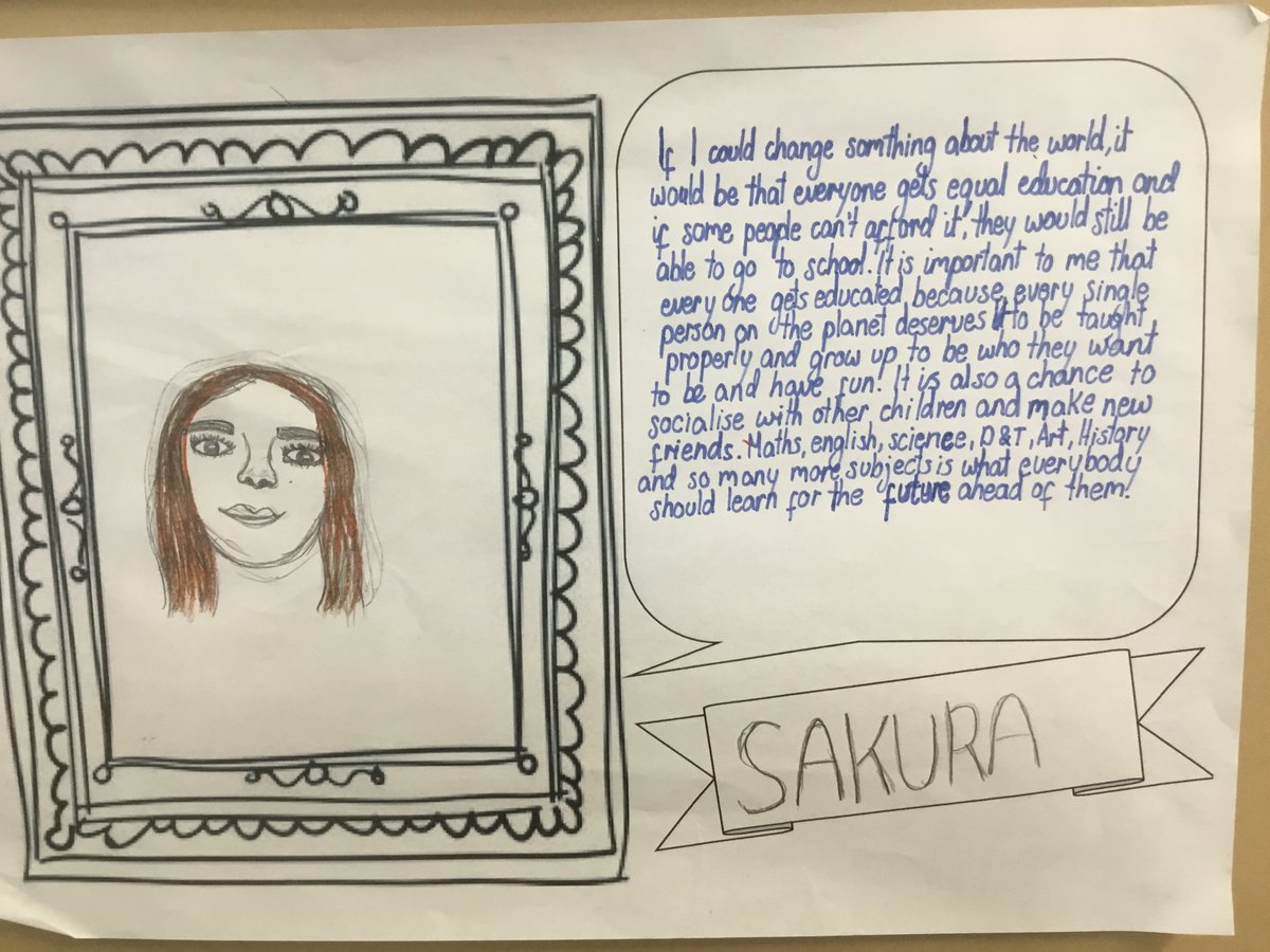 ClaphamManor's tweet photo. Thunberg Class (Year 5) completed some writing inspired by their namesake. If you could change one thing, what would it be? https://t.co/F3mcSCPl0Y