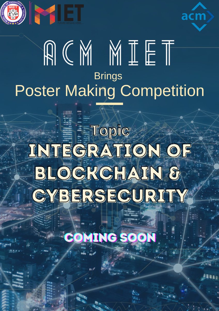 miet_acm's tweet image. Stay tuned for the further details 💫
#Acm #MIET #blockchain #cybersecurity