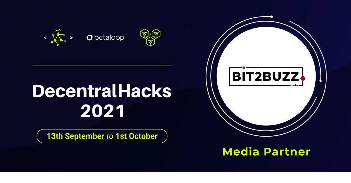 IBTxOfficial's tweet image. Announcing @Bit2Buzz as a media partner for our #blockchain #hackathon and #crypto summit DecentralHacks 2021 &amp;amp; The Road to Metamorphosis 3.0!

Apply for the hackathon, and register for our free summit here: 
decentralhacks2021.octaloop.com
