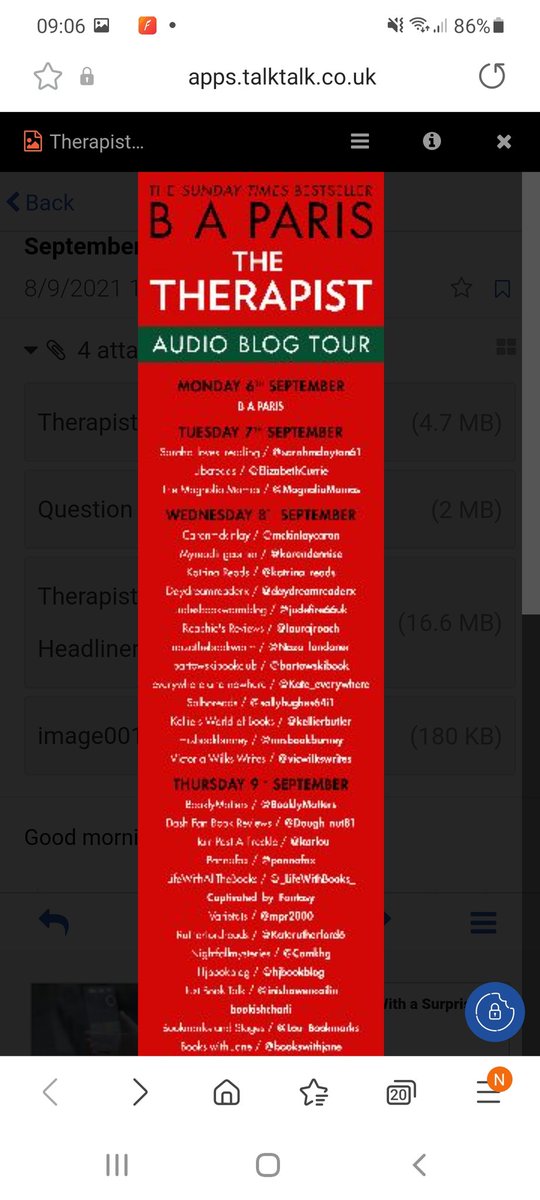 Very excited to be on the audio book tour for the therapist thank you to <a href="/HQstories/">HQ Stories</a> and @baparisauthor